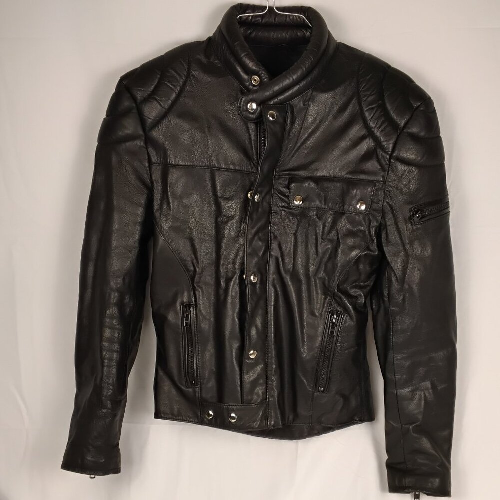 Campri Terror Leather Motorcycle Jacket | Black | Size 36 (EUR 46)